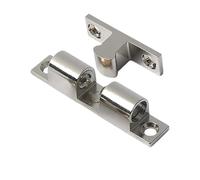 Cerradura del cierre de la puerta del gabinete de Pestillo de rodillo doble for muebles gabinete puerta cobre plata 40-60mm 1-10 piezas(Silver-60mm,2PCS)