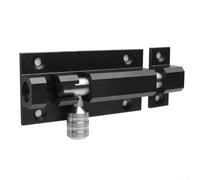 Cerradura deslizante de aleación de aluminio de 4 pulgadas sin llave resistente a la corrosión para baño, cocina, dormitorio, balcón y puerta de vestíbulo de seguridad (negro)