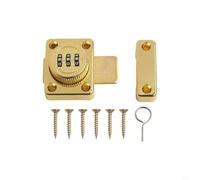 Cerradura deslizante de combinación reajustable resistente para cobertizos de garaje, incluye tornillos de seguridad antimanipulación para instalación en interiores y exteriores (dorado)