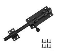 Cerradura deslizante para puertas y vallas, cercas de acero inoxidable 201, perno de seguridad resistente con tornillos, montaje horizontal vertical, acabado negro, 200 mm de longitud