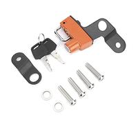 Cerradura duradera para casco de motocicleta, aleación de aluminio, para GSX1300R, fácil de operar, con 2 llaves, soporte negro (Naranja)