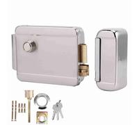 Cerradura eléctrica DC12V de un Solo Cabezal |Desbloqueo con Llave y botón Cerradura de Puerta de Seguridad para el hogar |Cerrojo de Seguridad para Dormitorio/Hotel/Oficina