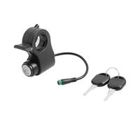 Cerradura eléctrica para puerta de scooter, repuesto de 5 pines para Kukirin G2 Pro Max, plástico resistente al desgaste con llaves, color negro