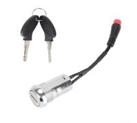 Cerradura eléctrica plateada para scooter Kukirin para G3PRO: pestillo de puerta de aluminio seguro con 2 llaves para viajeros diarios, protección antirrobo