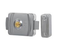 Cerradura eléctrica Viro Art. V9083 de cerrojo giratorio, con función de servicio y función de seguridad de entrada ajustable 50-60-70-80 mm para puertas manuales o automatizadas
