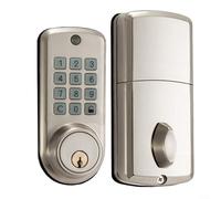 Cerradura electrónica de bloqueo automático para puerta con función de contraseña antimiradas para una entrada segura y cómoda (plateado)