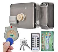 Cerradura Electrónica de Puerta, DC 12V Acceso Electrónico Cerradura Inteligente de Puerta con Sistema de Control Remoto + ID Doble Cabezal + 4 modos Desbloqueo para Hogar/Oficina