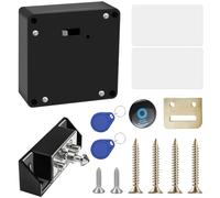 Cerradura electrónica para armario, cerradura RFID con batería, cerradura inteligente para cajones con 2 llaveros y 2 tarjetas RFID, cerraduras ocultas para armarios de puertas dobles, cajones y