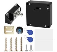 Cerradura electrónica para armario, cerradura RFID con batería, cerradura inteligente para cajones con 2 llaveros y 2 tarjetas RFID, cerraduras ocultas para armarios de puertas dobles, cajones y