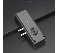 Cerradura electrónica para puertas de madera, cerradura de seguridad invisible para interiores, con tarjeta IC, composición ABS, no requiere taladrar, color negro