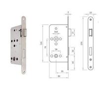 Cerradura embutir P75SCBK Acero Inox-Zamak