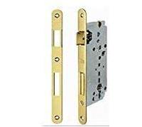 Cerradura empotrable AGB B808514503 con pestillo y pestillo, para combinar con un cilindro de perfil europeo, distancia entre ejes 85 mm. Frontal de 22 mm con borde redondo, entradas de 45 mm y llave
