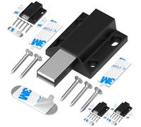 Cerradura Empuje Magnético sin Clavos de Tonitrui Abre la Puerta, Cerradura Toque Magnético, Puerta Cocina Abre la Puerta del Armario, Cierra y Expulsa la Cerradura (Negro 4 Piezas)