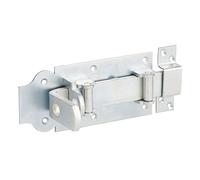 Alberts 118563 Cerrojo porta-candados con rodillos, Recto, con maneta plana y cerradero fijado, Galvanizado, pasivado con capa gruesa, Pletina 180 x 80 mm