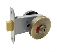 Cerradura indicadora de privacidad vacante comprometida, fácil de leer, cerradura de puerta indicadora para baños públicos y privados (bronce antiguo)