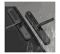 Cerradura inteligente, A prueba de agua TTlock aplicación teléfono cerradura puerta huella digital 304 acero inoxidable 5 método desbloqueo tanto for exteriores como for interiores negro