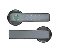 Cerradura inteligente, Aplicación WiFi Control remoto huella digital inteligente contraseña RFID tarjeta IC bloqueo cerrojo muerto for interior hogar puerta de Metal madera(Grey)