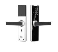 Cerradura inteligente, Capacidad de los usuarios del control 150Pcs de la vida elegante de la cerradura de puerta de la huella dactilar del diseño libre del taladro(22X180,Silver Color)