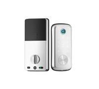 Cerradura inteligente, Cerradura de cerrojo inteligente con teclado biométrico huella dactilar, cerradura puerta principal entrada sin llave Compatible(Silver)