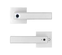 Cerradura inteligente, cerradura de puerta de entrada sin llave, Bluetooth de corto alcance, manija de puerta inteligente con huellas dactilares (plateado)