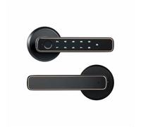 Cerradura inteligente, Cerradura de puerta de huella digital inteligente Bluetooth con contraseña de desbloqueo llave mecánica para puerta de madera manija única Smartlife