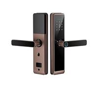 Cerradura inteligente, Cerradura de puerta electrónica biométrica Tuya, cerradura inteligente Digital con huella dactilar, entrada aplicación contraseña for el hogar, bronce rojo