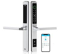 Cerradura inteligente, cerradura de puerta sin llave con huella digital y teclado, dispositivo impermeable para el hogar inteligente compatible con Alexa