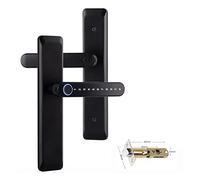 Cerradura inteligente, Cerradura electrónica Digital Tuya, cerraduras biométricas inteligentes con huella dactilar, contraseña, cerradura de puerta de entrada sin llave for casa, oficina(T11black)