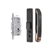 Cerradura inteligente, Cerraduras Electrónicas Con Contraseña Digital, Control Remoto Por Aplicación, Desbloqueo Automático, Cerradura De Puerta Intelinte Con Huella Dactilar Y Cámara(K1-Brown24240)