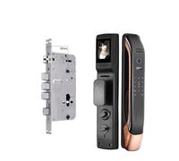 Cerradura inteligente, Cerraduras Electrónicas Con Contraseña Digital, Control Remoto Por Aplicación, Desbloqueo Automático, Cerradura De Puerta Intelinte Con Huella Dactilar Y Cámara(K1P-Brown24240)