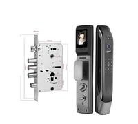 Cerradura inteligente, Cerraduras Electrónicas Con Contraseña Digital, Control Remoto Por Aplicación, Desbloqueo Automático, Cerradura De Puerta Intelinte Con Huella Dactilar Y Cámara(K1P-Gray30240)