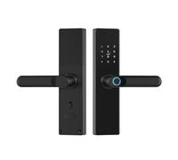Cerradura inteligente, Cerraduras Inteligentes, Seguridad, Manijas De Puerta Biométricas Con Huella Dactilar, Llaves Tarjeta Electrónica,para casa, dormitorio, hotel(Black)