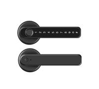 Cerradura inteligente con huella dactilar y Bluetooth for puerta, con contraseña electrónica, llaves y desbloqueo, resistente a la lluvia for hotel.(Nero,No Remote unlocking)