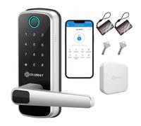 Cerradura inteligente con manija: Cerradura de puerta de entrada sin llave Olumat con puerta de enlace WiFi - Cerraduras inteligentes para puerta