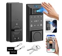 Cerradura Inteligente con Reconocimiento de Palma y Facial, Huella Dactilar | Cerradura Electrónica, Acceso Sin Llaves, Control vía App, Autobloqueo, Timbre, Teclado Táctil y Cerrojo Interior