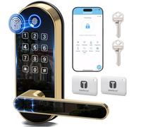 Cerradura inteligente con teclado de entrada sin llave, cerradura inteligente de huellas dactilares: cerradura de puerta digital con código de contraseña, manija de puerta electrónica, perilla de