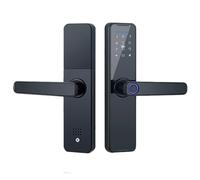 Cerradura inteligente de puerta con control de aplicación Tuya, múltiples métodos de desbloqueo, incluyendo contraseña, tarjeta, llave mecánica y gestión remota, construcción de metal en negro para