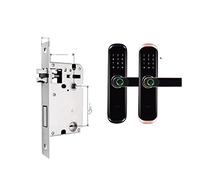 Cerradura Inteligente Electrónica for el hogar Tuya Cerradura de puerta inalámbrica Manija biométrica huellas dactilares inteligente a prueba agua con código tarjeta llave seguridad(22-170(5050),Nero)