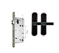 Cerradura Inteligente Electrónica for el hogar Tuya Cerradura de puerta inalámbrica Manija biométrica huellas dactilares inteligente a prueba agua con código tarjeta llave seguridad(22-240(5572),Nero)