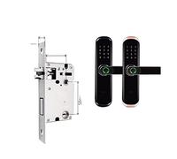 Cerradura Inteligente Electrónica for el hogar Tuya Cerradura de puerta inalámbrica Manija biométrica huellas dactilares inteligente a prueba agua con código tarjeta llave seguridad(22-200(5050),Nero)