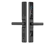 Cerradura inteligente impermeable for puerta corredera, TTLock. Cerradura electrónica de aleación de aluminio con control por huella dactilar, aplicación y Alexa. IP66 for puertas de vidrio y metal.