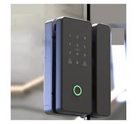 Cerradura inteligente para puerta, Cerradura de puerta con huella dactilar cristal Tuya, cerradura electrónica biométrica inteligente, Digital sin taladro for oficina(Tuya with gateway,4)