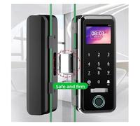 Cerradura Inteligente Para Puerta Con Huella Dactilar, Para Vidrio, Madera Y Metal, Control Por Aplicación WeChat Para El Hogar, Teclado Deslizante, Abridor De Frontal(Hook version with key)