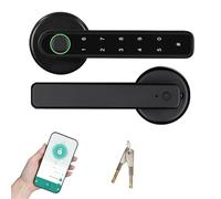 Cerradura Inteligente para Puertas, Cerradura de Puerta Inteligente con Huella Dactilar con Manija Teclado Cerradura Electrónica Digital Biométrica Desbloqueada Forma Remota para Hogar Apartamento