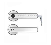 Cerradura inteligente, Smart Lock, APP Bluetooth-Control Remoto Compatible Con Biometría De Huellas Dactilares Para Puerta Metal Madera Interior Para Frente,para casa, dormitorio, hotel(Silver)