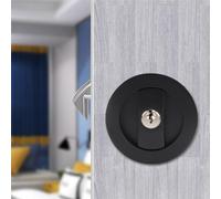 Cerradura invisible para puerta corredera interior, cerradura de gancho de aleación de zinc con llave de un solo lado para puertas plegables, cocina y balcón, negro/plateado/bronce verde/bronce rojo