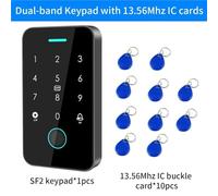 Cerradura Magnética, Dual RFID 125Khz + 13,56 MHz NFC teclado de Control de acceso de huellas dactilares for exteriores IP67 abridor de puerta biométrico impermeable(C)