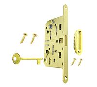 Cerradura magnética POLARIS AGB con frontal 18 x 196 mm. (INTER. 90 ENTR. 50, orificio de llave, latón,