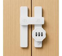Cerradura mecánica con contraseña 90/180 grados, pestillo sin llave para puertas corredizas/batientes con contraseña 3 dígitos para portón, granero, cobertizo, ventana, armario(White)