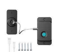 Cerradura Nevera de Huellas Dactilares, Cierre Seguridad Cajones Bebe, Seguro Puertas Bebe, LíMites de Ventanas Abiertas, Carga USB, Adecuadas Para Uso DoméStico y De Oficina(Negro)